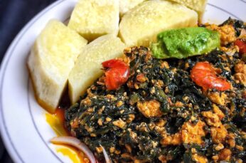 Boiled Yam and Palava Sauce